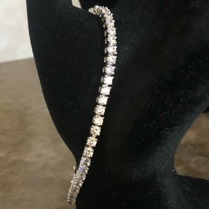 Beautiful, Elegant, Classy - White Cubic Zirconia Tennis Bracelet In Silvertone